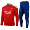 Paris Saint-Germain Trenings Collegegenser 2024-25 Kvart-Zip Rød - Herre
